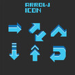 © Ari - this arrow icon in pixel art with blue color and black background ,this item good for presentations, stickers, icons, t shirt design,game asset,logo and your project.