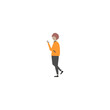 © Cute - pose set of people in orange person