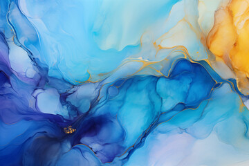  Abstract fluid art painting depicting luxurious natural swirls