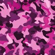 Pink Camouflage Background With Black Spots