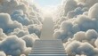 Path to the skies enveloped in clouds.
Generative AI.