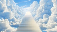 A Divine Climb Beyond The Earthly Clouds.
Generative AI.