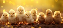 Little Chicks Background. Spring, Easter, New Life, Birth Card, Banner