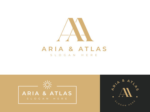 Abstract logo design concept for branding with initials letter