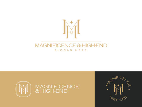 Abstract logo design concept for branding with initials letter