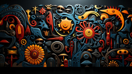 Wall Mural - background Tribal Patterns in Art and Textiles