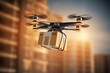 Dropshipping autonomous drone technology efficient parcel services. Aerial delivery, package shipping drones, last mile delivery phase, swift and reliable air shippment postal box freight logistics