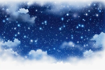 Wall Mural - Night sky filled with blue stars.