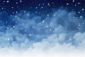 Wall Mural - Night sky with clouds and stars.