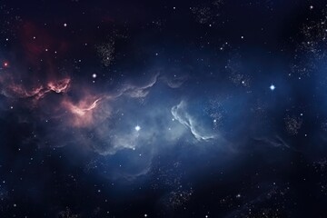 Wall Mural - Starry Universe Panorama with Nebula and Galaxy