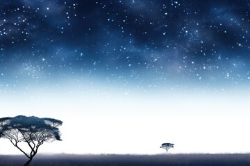 Wall Mural - Night sky background with stars and galaxies over Kenya, Africa.