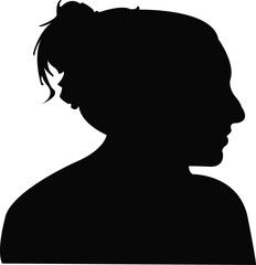 Canvas Print - a woman head silhouette vector