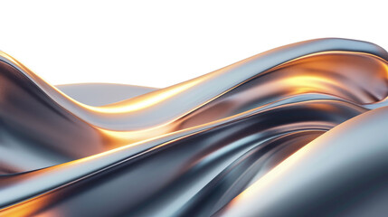 Wall Mural - 3d object metal shape isolated on transparent background