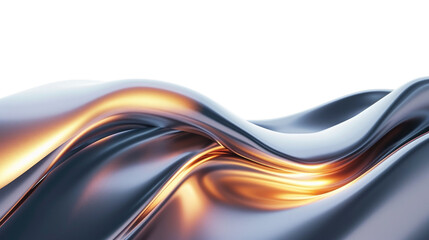 Wall Mural - 3d object metal shape isolated on transparent background