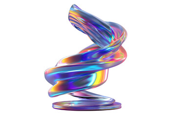 Wall Mural - 3d object metal shape isolated on transparent background