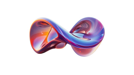 Wall Mural - 3d object metal shape isolated on transparent background