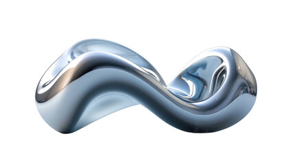 Wall Mural - 3d object metal shape isolated on transparent background