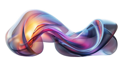 Wall Mural - 3d object metal shape isolated on transparent background