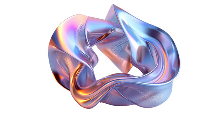 Wall Mural - 3d object metal shape isolated on transparent background