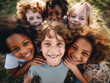 © FutureStock - Portrait of cute multiracial kids playing outdoors in summer. The children are having fun on a summer day