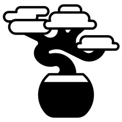 Wall Mural - elm bonsai vector illustration