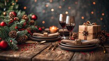 Holiday Glow: A Festive Dinner Set For December Generative AI