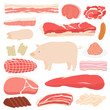 豚肉のイラストセット