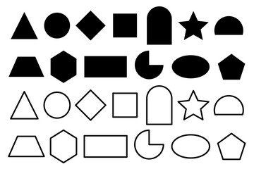 Poster - collection of simple basic geometric figures