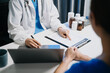 © Nuttapong punna - Doctors explain the use of medication to patients. healthcare and medical concept. .