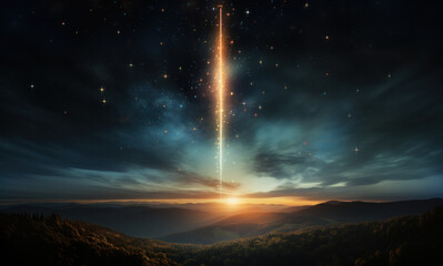 a surrealistic background with stars lined up in a row and a road to success. wallpaper with a beaut
