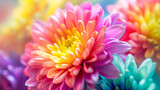 Fototapeta Tęcza - Colorful chrysanthemum flower