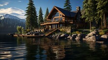 The House On The Edge Of The River Has A Cool Natural Feel.
