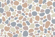 Smooth pebble stone seamless pattern. Gravel cobblestone texture background. Garden walkway landscape. vector floor illustration