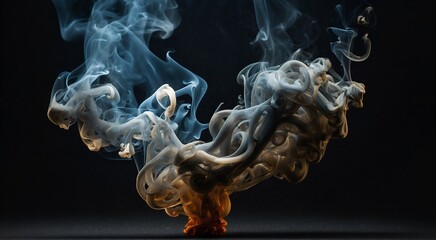 Wall Mural - smoke on a black background