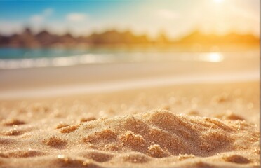 Wall Mural - Bright sand beach sunshine background