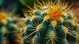 Fototapeta Dmuchawce - macro shot of a beautiful green cactus