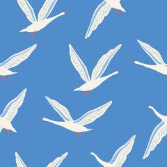 Naklejka na meble seamless vector pattern with flying birds