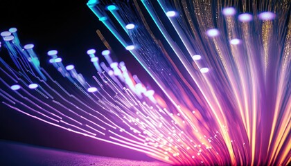 Poster - Abstract background of fiber technology lights