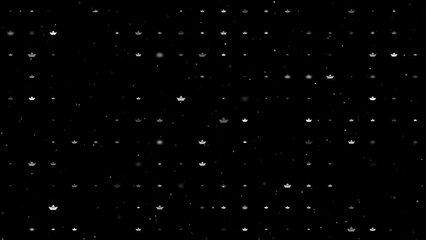 Poster - Template animation of evenly spaced paper boat symbols of different sizes and opacity. Animation of transparency and size. Seamless looped 4k animation on black background with stars