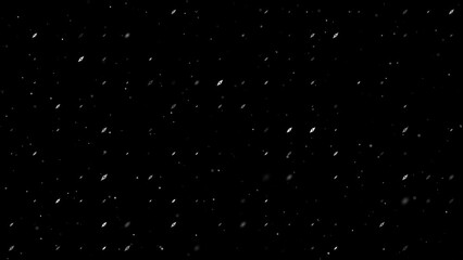 Poster - Template animation of evenly spaced compass symbols of different sizes and opacity. Animation of transparency and size. Seamless looped 4k animation on black background with stars