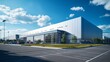 © Onchira - logistics center, headquarters or large office building under a blue sky