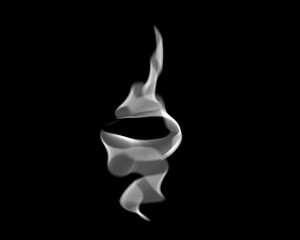 Aufkleber - Abstract white smoke on black background.