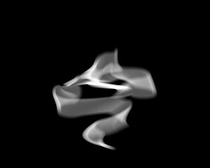 Aufkleber - Abstract white smoke on black background.