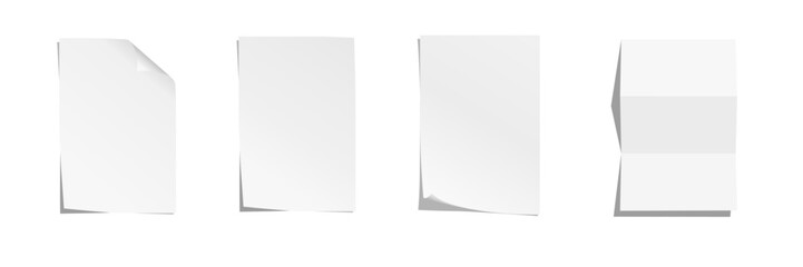Wall Mural - Set of A4 sized sheets of paper. Vector illustration.