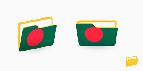 Wall Mural - Bangladesh flag on two type of folder icon.