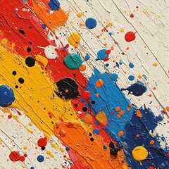 Canvas Print - Colorful Paint Splatters on a Canvas Generative AI