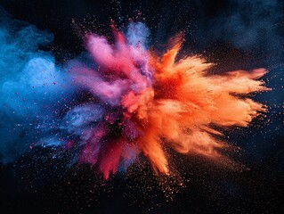 Wall Mural - Colorful Explosion of Paint Powder Generative AI