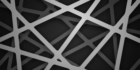Poster - Abstract vector background of lines, black bionic wallpaper, many layers, abstraction composition, futuristic dark pattern