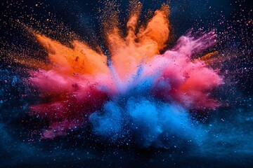 Wall Mural - Colorful Explosion of Paint Powder Generative AI