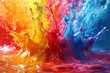 Colorful Chaos: A Rainbow of Paint Splatters Generative AI